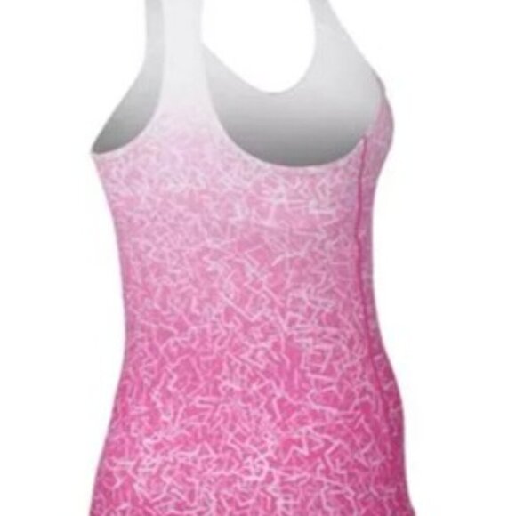 NIKE Womens Advantage Printed Tank - Pink /White sz - Picture 2 of 12